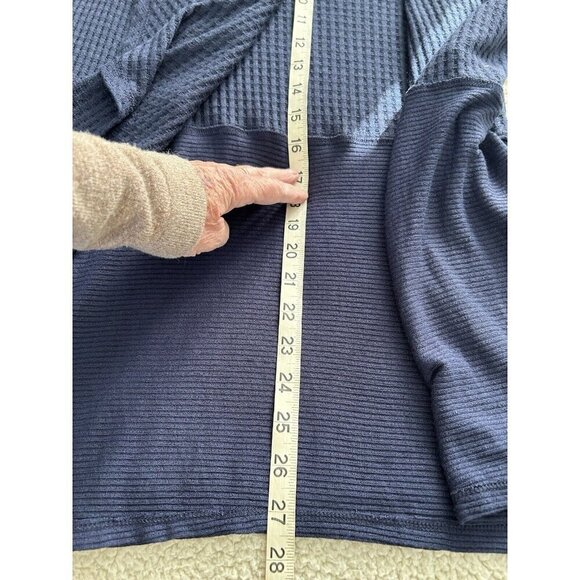 Velvet by Graham & Spencer Bertha Waffle Knit Waterfall Cardigan Navy Size S - Picture 11 of 12